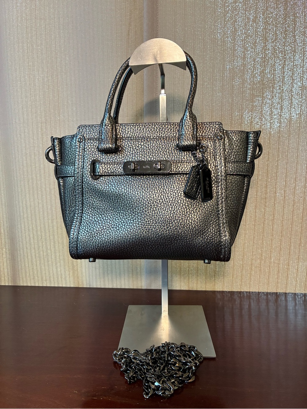 Coach Swagger Pebbled Leather Satchel